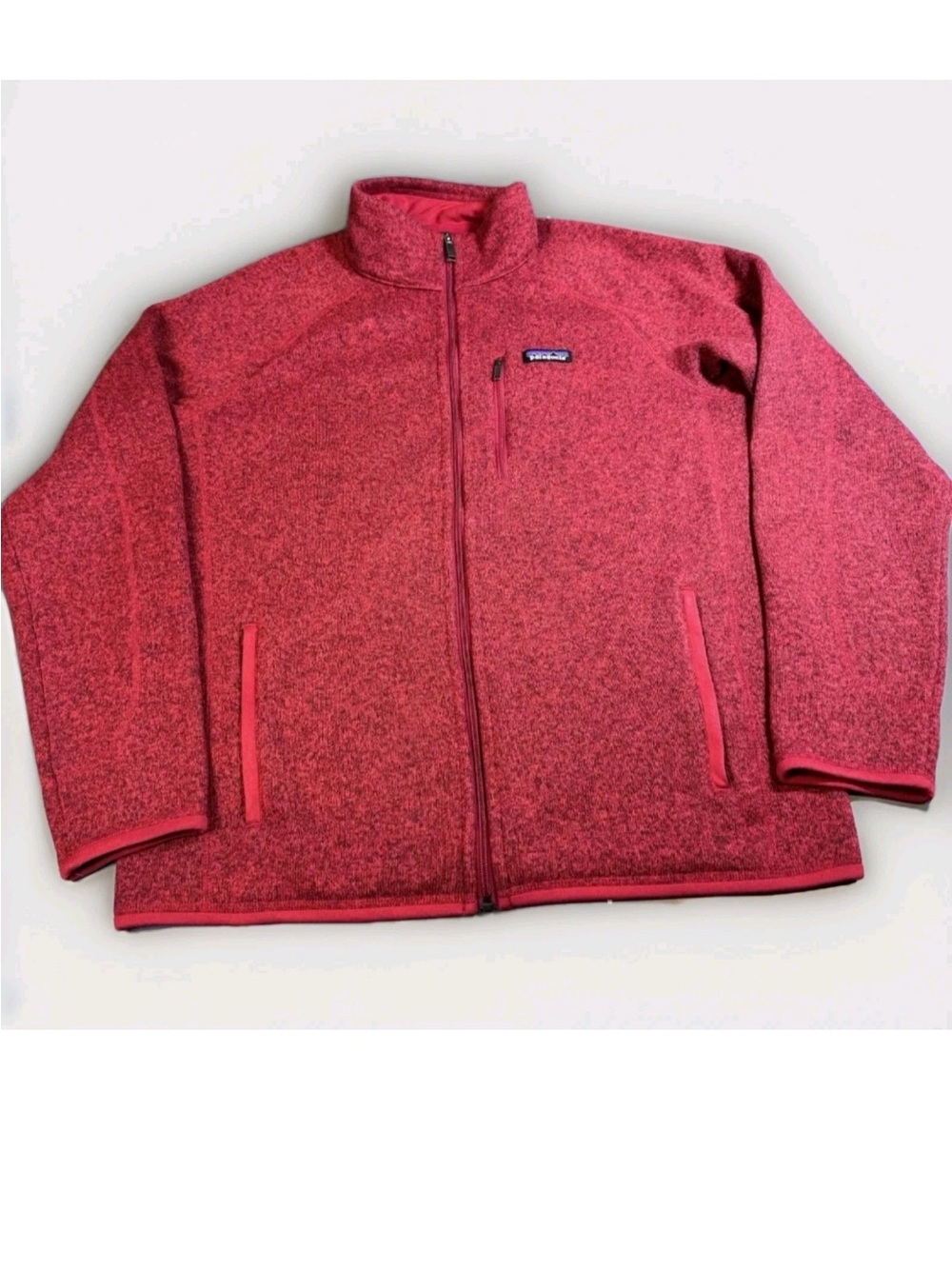 Patagonia Heathered Red Zip-Up Fleece Jacket